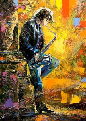 A Man Plays Saxophone 300x419 - قالب افترافکت