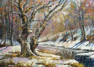 Winter landscape with wood and the river 300x215 - سبدخرید