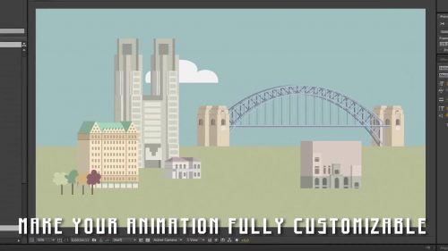 آگهی تبلیغاتی کارتونی شهر ها و برج ها